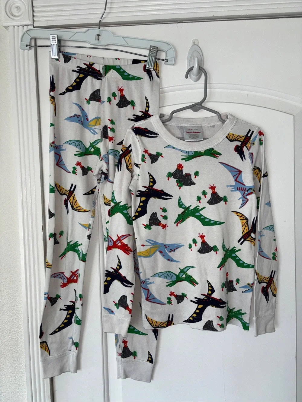 Hanna Andersson pterodactyl dinosaurs organic cotton pajamas set 120 6/7